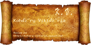 Koháry Viktória névjegykártya